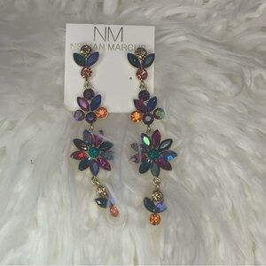 NWT Neiman Marcus Multi Floral Linear Earringsgs